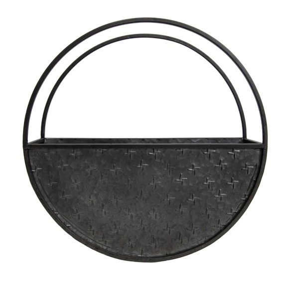 Rustic Farmhouse Cottagecore Metal Round Wall Planter Country Wreath - Picture 3 of 7